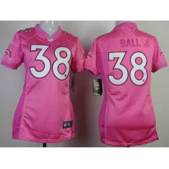 Women Nike Denver Broncos 38 Montee Ball Pink Love NFL Jerseys